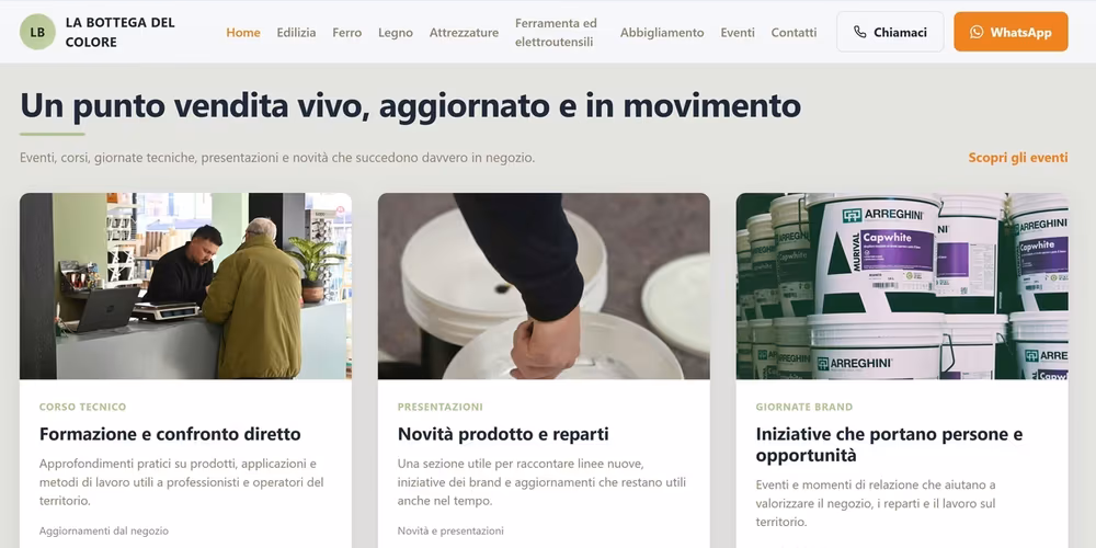 Il sito di La Bottega del Colore