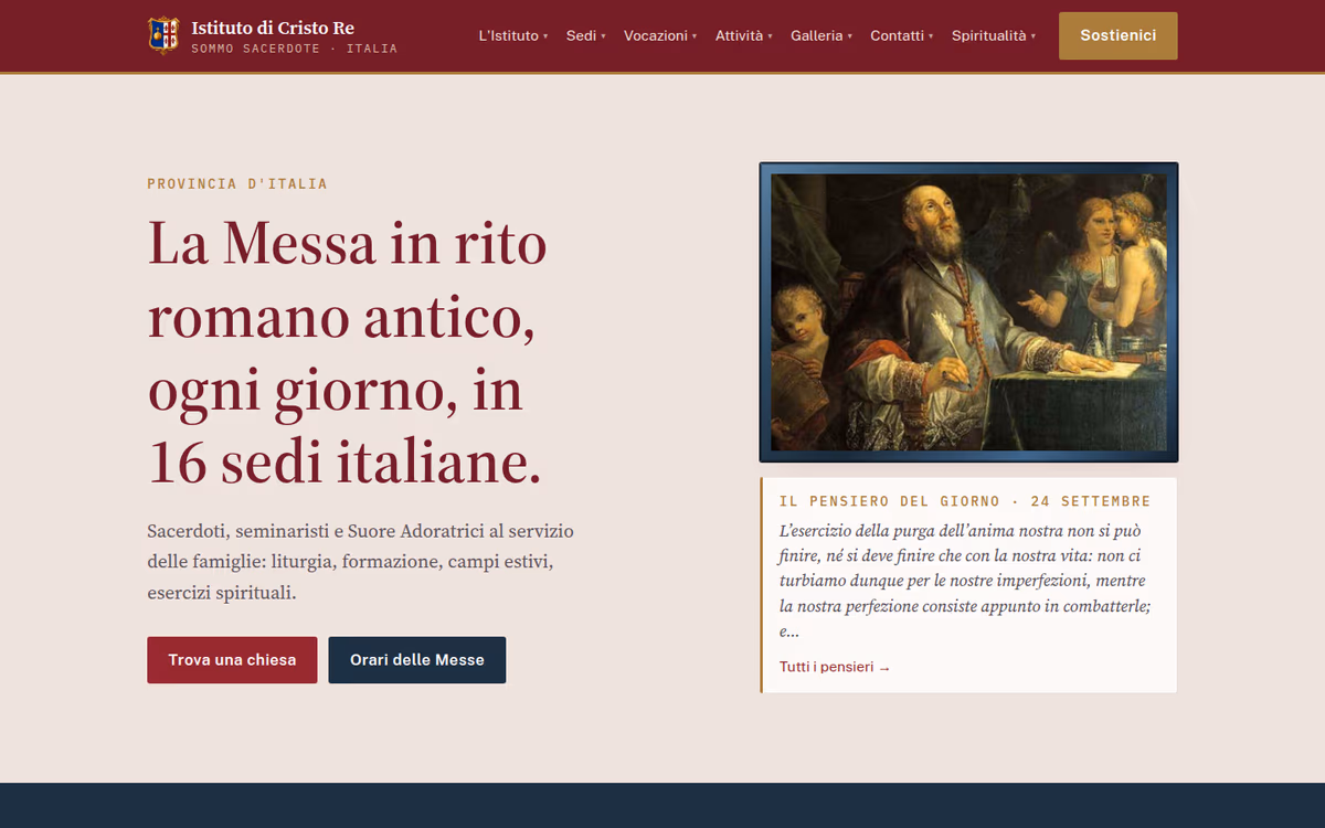 Il sito di Istituto di Cristo Re